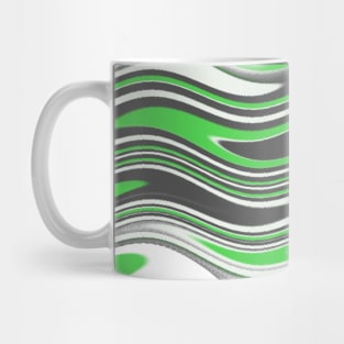 green gray and white waves abstract art Mug